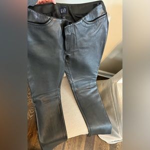 Vintage GAP Gap black leather pants straight leg authentic size 8